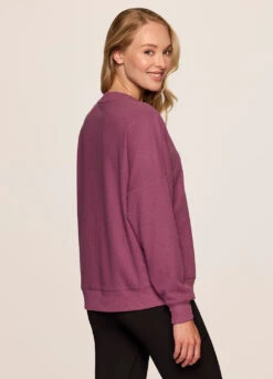 Off Days Relaxed Waffle Knit Sweatshirt -Rbx Active Wear Shop 706302f0 fad7 4d06 b779 c18c615bca1f