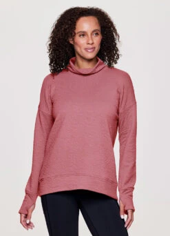 Overlook Jacquard Mock Neck Sweatshirt -Rbx Active Wear Shop 9ec81b3a e78d 40fe acaf cb2f8b81529b
