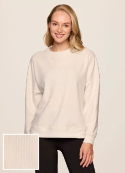 Off Days Relaxed Waffle Knit Sweatshirt -Rbx Active Wear Shop a11cf8fe 2b1a 4fcd 82d2 17a221b5f732