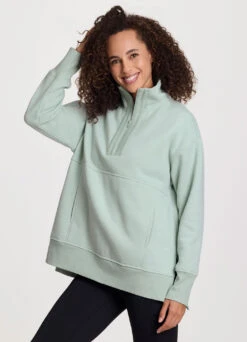 Uptown Fleece 1/4 Zip Mock Neck Tunic -Rbx Active Wear Shop b18fba04 3376 45d2 926e e88dc9565f57