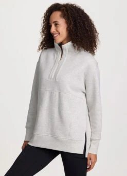 Uptown Fleece 1/4 Zip Mock Neck Tunic -Rbx Active Wear Shop ce4a0c44 e7f2 4ff7 820b 2da191cae94c