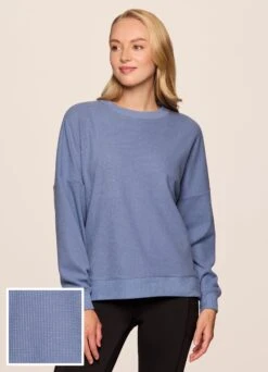Off Days Relaxed Waffle Knit Sweatshirt -Rbx Active Wear Shop f5a0a447 faaa 4ba1 8307 21b871e0792a
